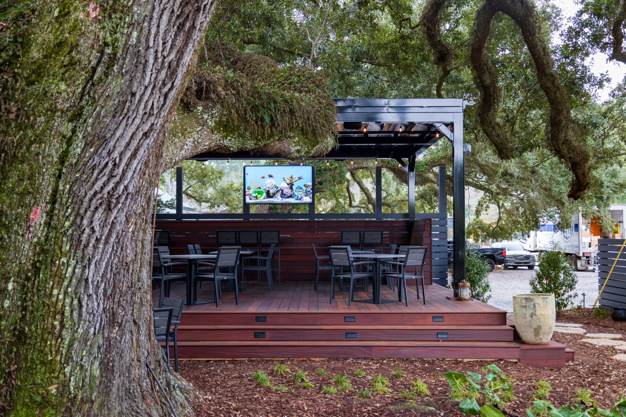 Stained Hardwood Decking